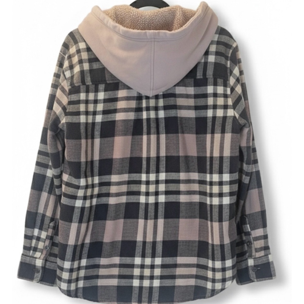 American Eagle Outfitters Women's Hooded Flannel - Size Large - Picture 4 of 10